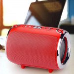 Wholesale Aluminum Drum Style Portable Bluetooth Speaker with Carry Strap S518 (Red)